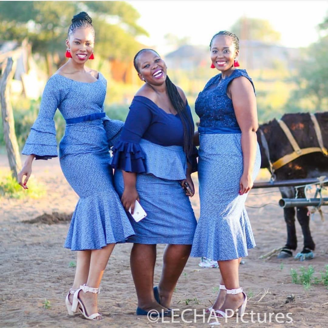 South African Shweshwe Dresses styles For Blcak Women's