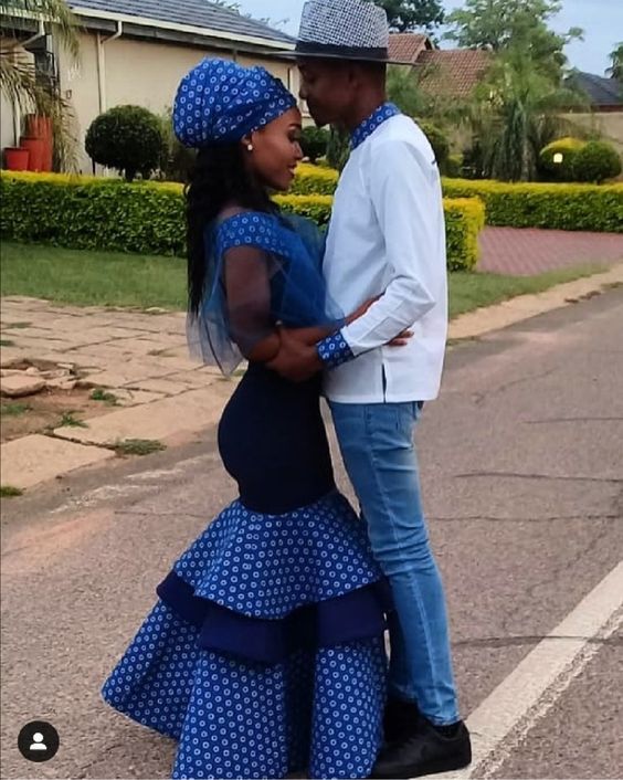 sotho traditional wedding dresses 2021 For Women's - shweshwe 4u