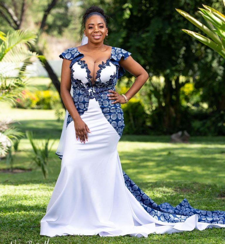 Tswana Wedding Dresses Styles For African Women's - shweshwe 4u