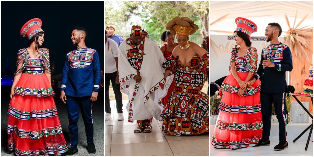 Couple In Modern Ndebele Traditional Wedding Dresses 2022