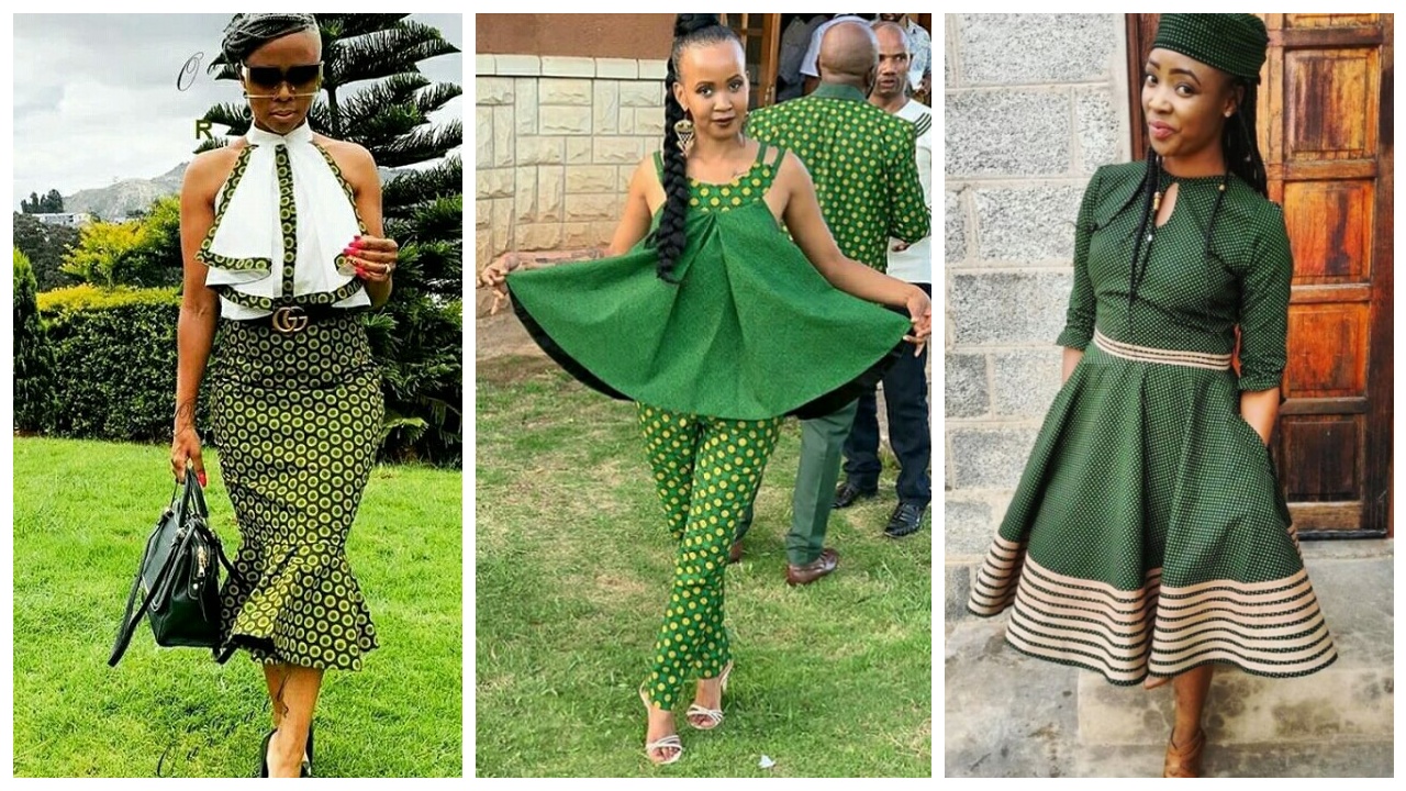 Beautiful Green Shweshwe Dressses