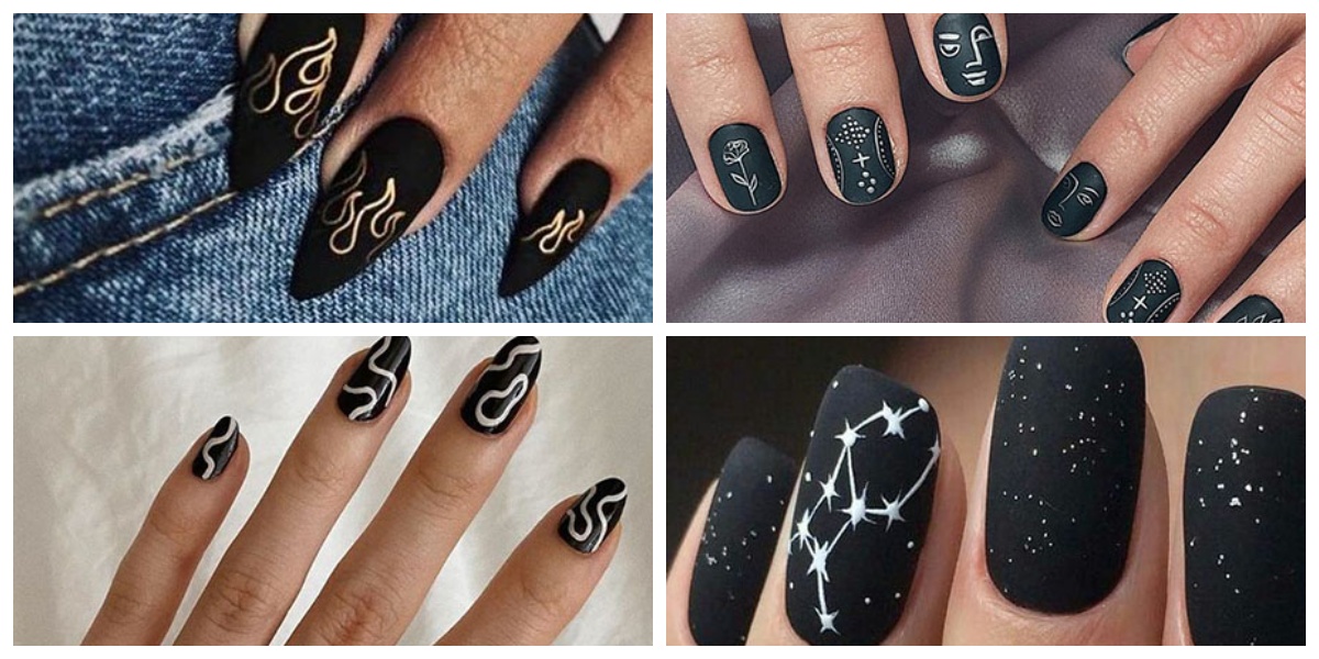 THE LATEST BLACK NAIL DESIGNS 2022 TO TRY NOW