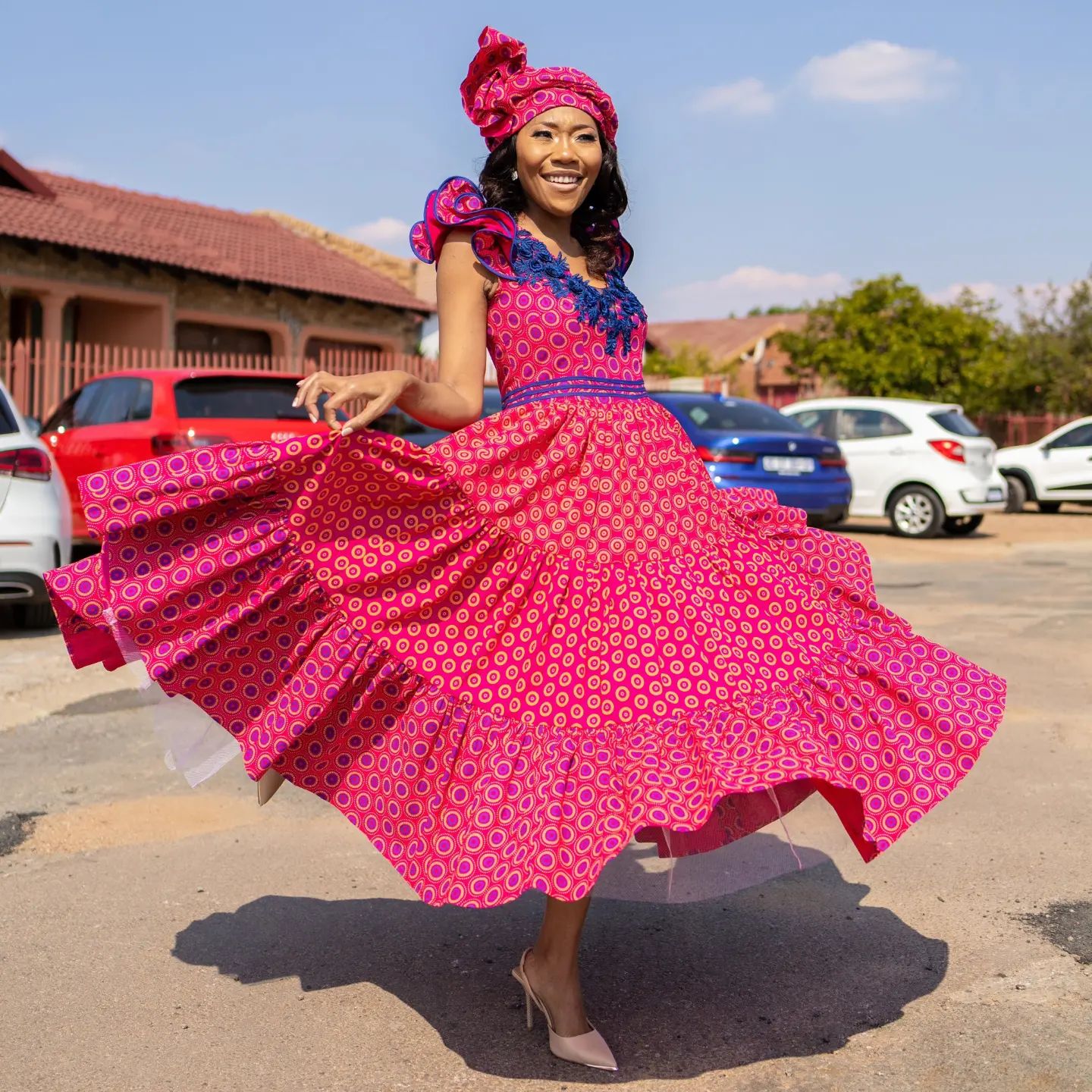 Latest Seshoeshoe Traditional Dresses 2023 For African Shweshwe 4u