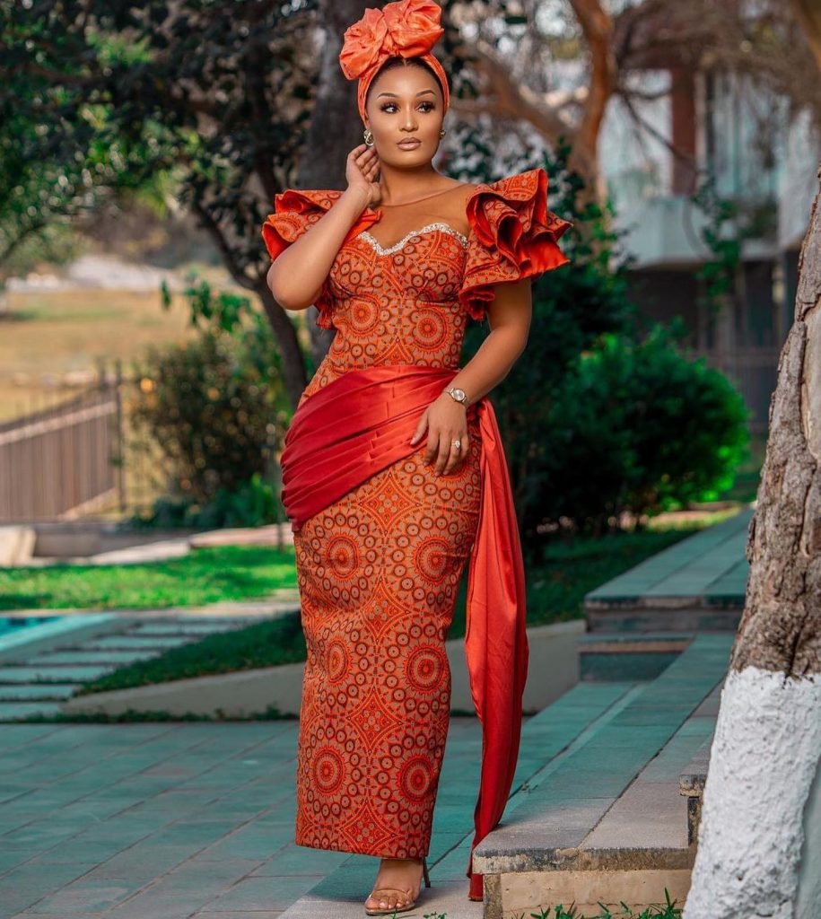 Gorgeous Traditional Shweshwe Dresses For Ladies 2023   Shweshwe 4u